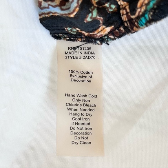 SOFT SURROUNDINGS Aubrey Embroidered Mirrored Beading  Paisley Tunic Dress Top M - Picture 7 of 11